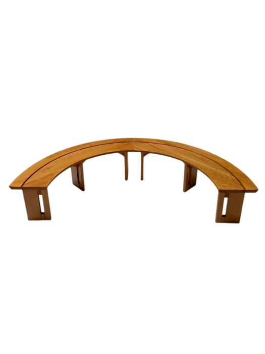 Pair of Curved Benches S38A by Pierre Chapo for Ebenisterie Seltz France, 1970s